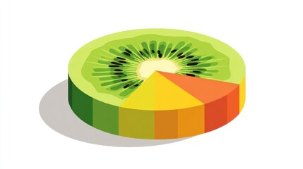 Kiwi pie chart, showing color-coded sections