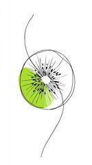 Abstract kiwi slice, graphic design