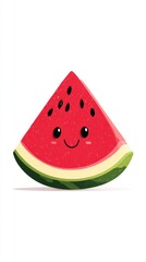 Cute watermelon slice with a happy face