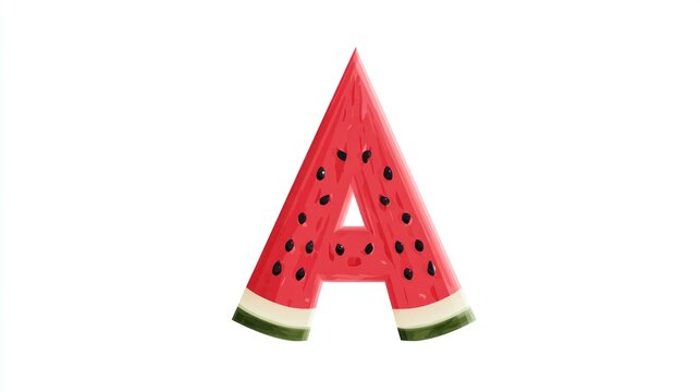 Watermelon letter "A - Powered by Adobe