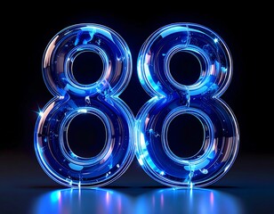 3D rendered number 88