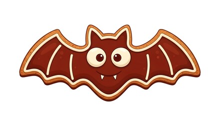 Cute halloween bat cookie with big eyes and icing details