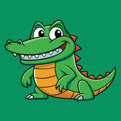 Fototapeta premium cartoon crocodile with a smile