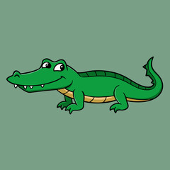 Fototapeta premium cartoon crocodile with a smile