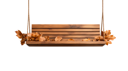 Garden swing with autumn leaves  on Transparent Background