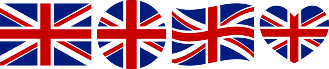 Obraz premium United Kingdom flag illustrator country flags symbol National Collection International Set