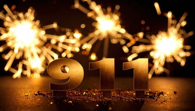 911 Emergency Number Celebration with Sparklers