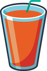 glass of juice vector illustration