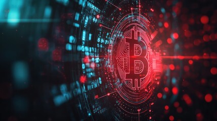 Digital bitcoin symbol network