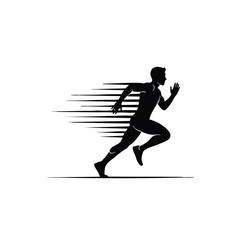 Fototapeta premium Dynamic silhouette of a runner in motion, capturing the essence of speed and athleticism through stylized lines.