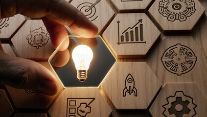 Data analytics growth strategy lightbulb startup planning