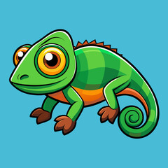 Fototapeta premium chameleon cartoon illustration