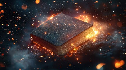Burning book abstract