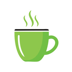 Hot Coffee Mug Outline – Minimal Flat Vector