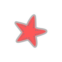 Red star isolated on white background vector illustration