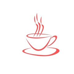 Cup of coffee and tea hot drink illustration