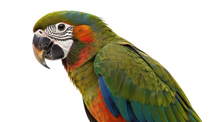 Fototapeta premium Professional Studio Shot of Colorful Parrot on White Background