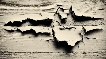Cracked Paint on Wooden Surface in Monochrome Minimalist Style