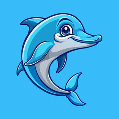 Obraz premium vector illustration of a cartoon shark