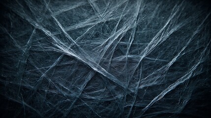 Abstract Blue Textured Pattern of Fine Fibers on Dark Background