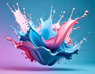Pastel shapes elegantly flow, creating an abstract movement with touch of peace and tranquility in magazine photography feature