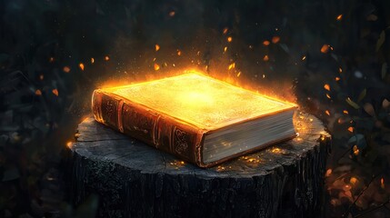 Glowing golden book