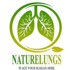 Vector logo illustration nature lungs gradient colorful style