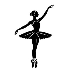 Silhouette of a ballerina gracefully performing an elegant dance move in a simple and artistic style