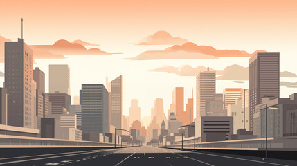 Futuristic Business District in Minimal Vector Style 2