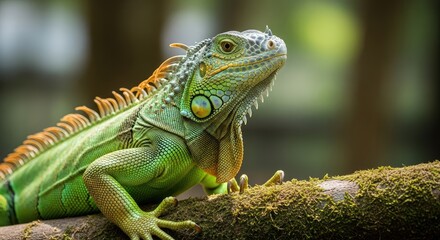 Fototapeta premium iguana on a branch