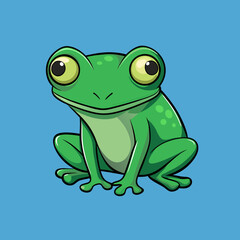 Fototapeta premium green frog on white background