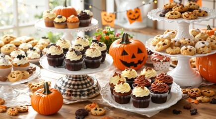 Halloween Pumpkin Cupcakes and Cookies