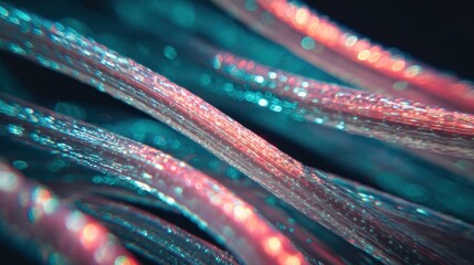 Abstract close-up of glowing strands