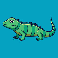 Obraz premium green lizard on a branch