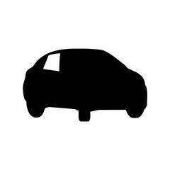 Black Silhouette of a Generic Hatchback Car, simple and elegant design
