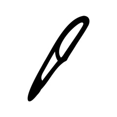Simple black outline drawing of a calligraphy nib on a white background