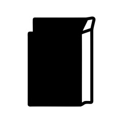 A black book icon isolated on a white background for book related resources