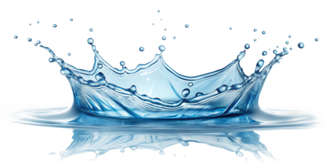 Crystal-Clear Water Splash in Crown Shape on Transparent Background
Photorealistic Blue Water Splash Isolated on Black - High-Resolution Fluid Dynamics