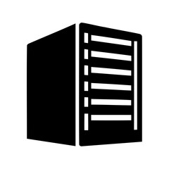 Black and white server rack unit for data management information storage © Laboni49