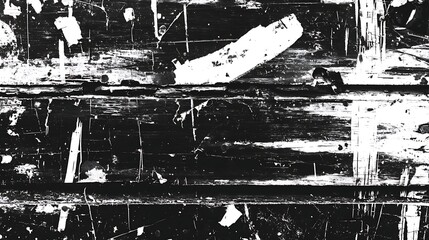 Abstract Black and White Textured Surface with Scratches and Paint Splatter