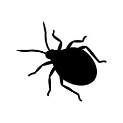 Black silhouette of a beetle, vector illustration on a white background