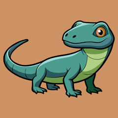 Obraz premium animal, cartoon, dinosaur, lizard, reptile, vector, illustration, fun, art, crocodile, green, dino, cute, dragon, frog, wildlife, funny, nature, monster, gecko, design, character, baby, drawing, wild