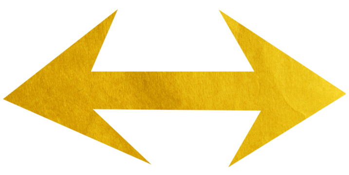 Yellow paper arrow sign on transparent background PNG - Powered by Adobe