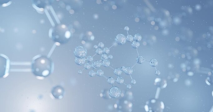 Thyroxine rotating 3D model of thyroid hormone t4, seamless looped video
