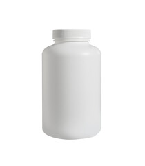Mockup template for supplement, vitamin, or medication packaging a transparent background, featuring bottle white plastic