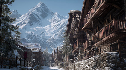 Medieval village in the mountains