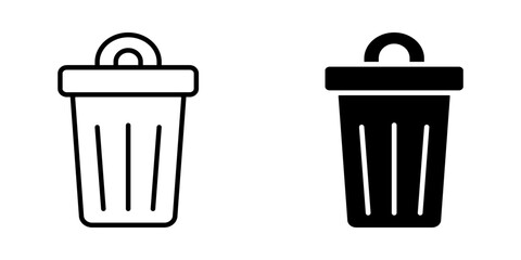 rubbish bin icon white on background