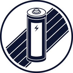 Battery icon with lightning bolt and stripes symbol