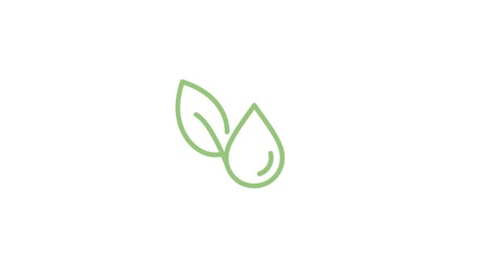 Elegant minimalist design: A leaf and water droplet symbolize natural wellness and sustainable living, perfect for branding or eco-conscious campaigns