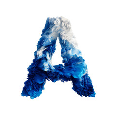 A blue and white letter a isolated on a transparent background